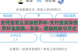 支付宝怎么买球世界杯-支付宝买球世界杯全攻略，安全、便捷的参与方式