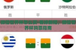 微信世界杯怎么买-看球新招，微信世界杯购票指南