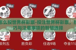 怎么投世界杯彩票-投注世界杯彩票，技巧与注意事项的智慧选择