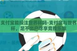 支付宝能投注世界杯吗-支付宝与世界杯，足不出户尽享竞技乐趣