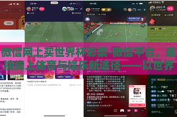 微信网上买世界杯彩票-微信平台，连接线上体育与娱乐新途径——以世界杯彩票为例