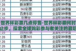 世界杯彩票几点停售-世界杯彩票何时止步，探索全球购彩参与者关注的最后时刻