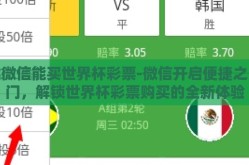 微信能买世界杯彩票-微信开启便捷之门，解锁世界杯彩票购买的全新体验