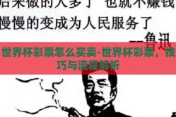 世界杯彩票怎么买卖-世界杯彩票，技巧与流程解析