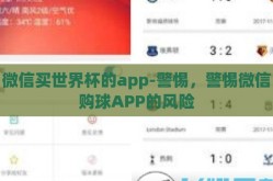微信买世界杯的app-警惕，警惕微信购球APP的风险