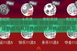 微信买世界杯彩票-微信购彩，浅谈球迷新宠与风险并存的世界杯彩票购买方式