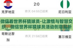 微信看世界杯猜球员-让激情与智慧交织，微信世界杯猜球员活动创意解析