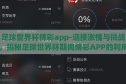 足球世界杯博彩app-迎接激情与挑战，揭秘足球世界杯期间博彩APP的利用与影响