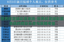 世界杯足球彩票单场-世界杯足球彩票单场的精彩乐章与策略考量