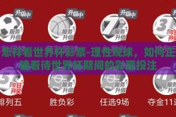 怎样看世界杯彩票-理性观球，如何正确看待世界杯期间的彩票投注