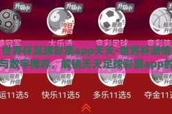 世界杯足球彩票app天天-世界杯激情与数字博弈，解锁天天足球彩票app的乐趣