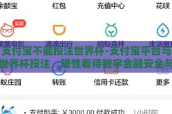 支付宝不能投注世界杯-支付宝平台与世界杯投注，理性看待数字金融安全与法律合规