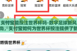 支付宝能投注世界杯吗-数字足球新风尚，支付宝如何为世界杯投注提供了新渠道