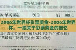 2006年世界杯彩票奖金-2006年世界杯，一段关于彩票奖金的回忆