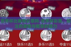 世界杯比赛有彩票吗-世界杯彩票，投注的激情与概率的魅力