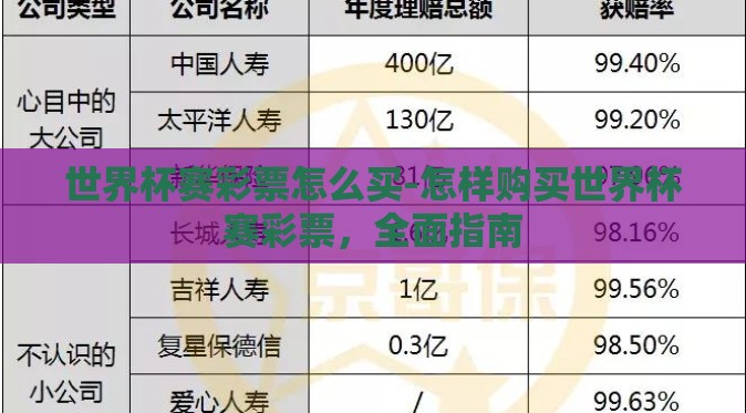 世界杯赛彩票怎么买-怎样购买世界杯赛彩票，全面指南