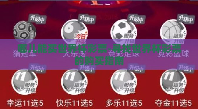 哪儿能买世界杯彩票-寻找世界杯彩票的购买指南