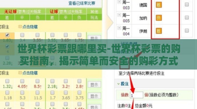 世界杯彩票跟哪里买-世界杯彩票的购买指南,揭示简单而安全的购彩方式 世界杯彩票跟哪里买-世界杯彩票的购买指南,揭示简单而安全的购彩方式