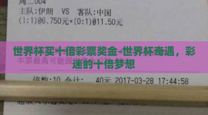 世界杯买十倍彩票奖金-世界杯奇遇，彩迷的十倍梦想