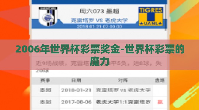 2006年世界杯彩票奖金-世界杯彩票的魔力 2006年世界杯彩票奖金-世界杯彩票的魔力