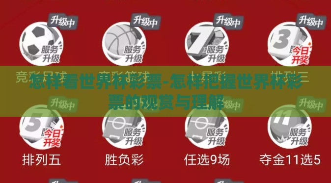 怎样看世界杯彩票-怎样把握世界杯彩票的观赏与理解 怎样看世界杯彩票-怎样把握世界杯彩票的观赏与理解