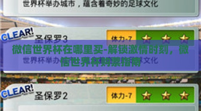 微信世界杯在哪里买-解锁激情时刻,微信世界杯购票指南 微信世界杯在哪里买-解锁激情时刻,微信世界杯购票指南