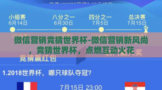 微信营销竞猜世界杯-微信营销新风尚,竞猜世界杯,点燃互动火花 微信营销竞猜世界杯-微信营销新风尚,竞猜世界杯,点燃互动火花