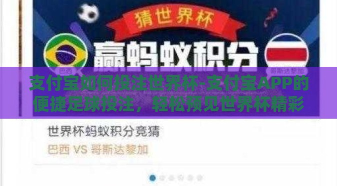 支付宝如何投注世界杯-支付宝APP的便捷足球投注，轻松预见世界杯精彩