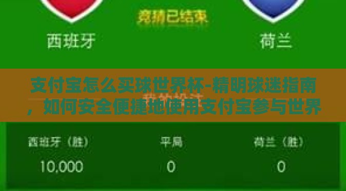 支付宝怎么买球世界杯-精明球迷指南，如何安全便捷地使用支付宝参与世界杯竞猜