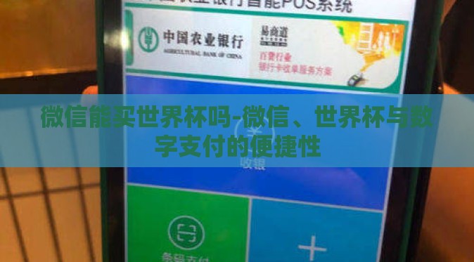 微信能买世界杯吗-微信、世界杯与数字支付的便捷性 微信能买世界杯吗-微信、世界杯与数字支付的便捷性