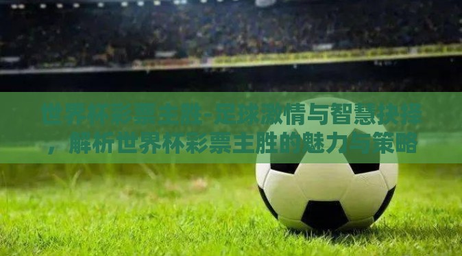 世界杯彩票主胜-足球激情与智慧抉择,解析世界杯彩票主胜的魅力与策略 世界杯彩票主胜-足球激情与智慧抉择,解析世界杯彩票主胜的魅力与策略
