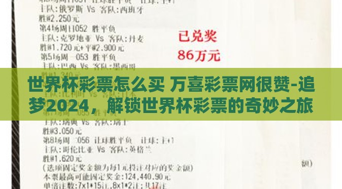 世界杯彩票怎么买 万喜彩票网很赞-追梦2024，解锁世界杯彩票的奇妙之旅——万喜彩票网票选秘籍