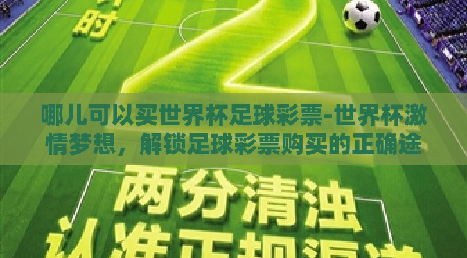 哪儿可以买世界杯足球彩票-世界杯激情梦想，解锁足球彩票购买的正确途径