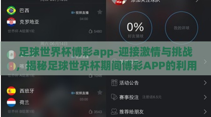 足球世界杯博彩app-迎接激情与挑战，揭秘足球世界杯期间博彩APP的利用与影响