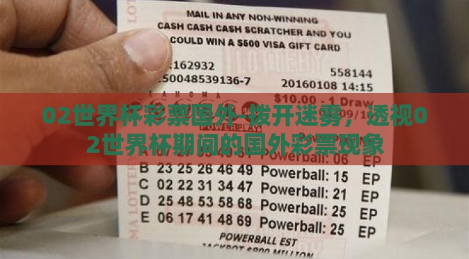 02世界杯彩票国外-拨开迷雾，透视02世界杯期间的国外彩票现象
