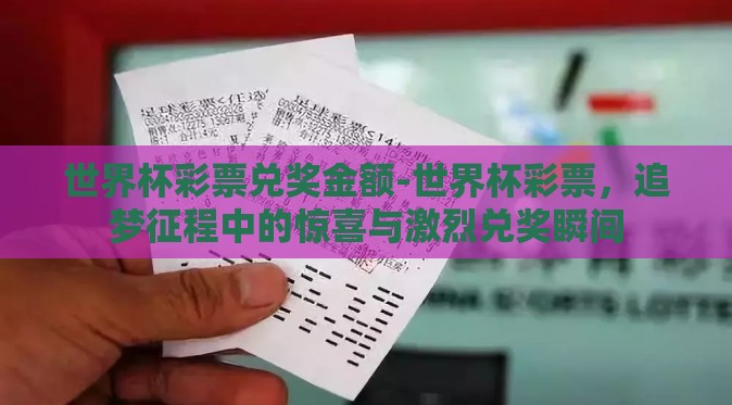 世界杯彩票兑奖金额-世界杯彩票，追梦征程中的惊喜与激烈兑奖瞬间