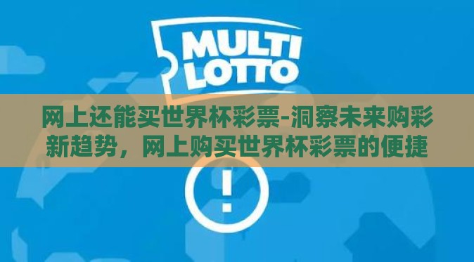 网上还能买世界杯彩票-洞察未来购彩新趋势，网上购买世界杯彩票的便捷与挑战