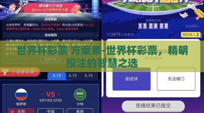 世界杯彩票 方案单-世界杯彩票，精明投注的智慧之选